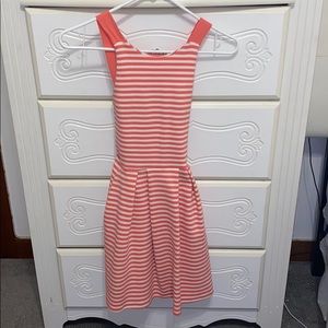 pink and white dress